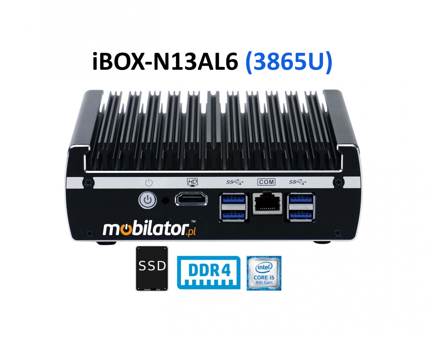 iBOX-N13AL6 (3865U) - Przemysowy Mini PC z bezwentylatorowym systemem chodzenia